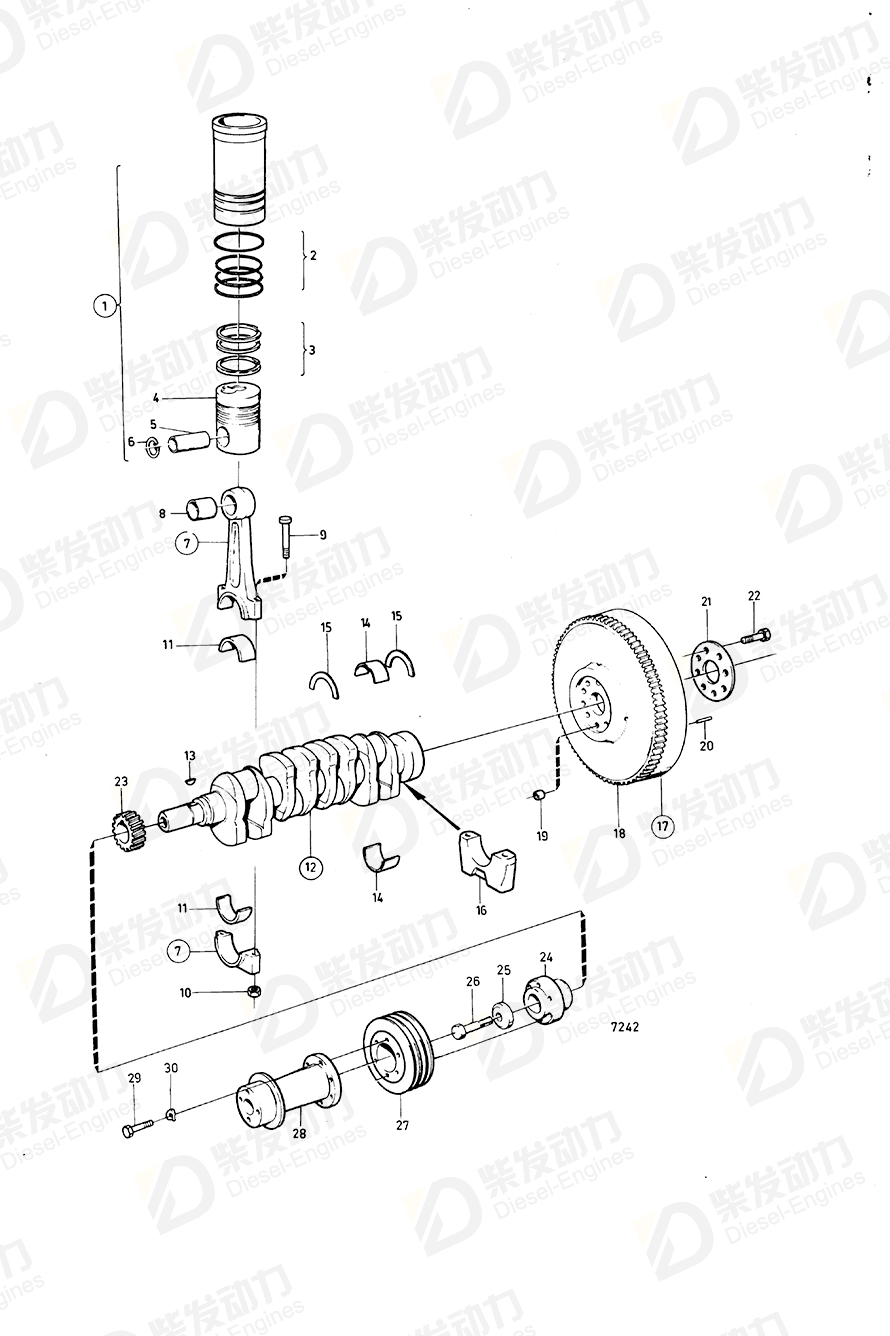 VOLVO Crankshaft 1544120 Drawing